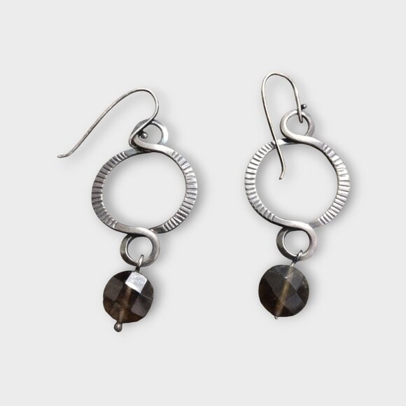 Silpada Sterling Smoky Quartz Dangle Earrings - Picture 2 of 2